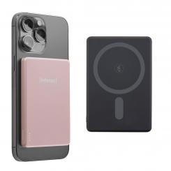Intenso MW5000 Batería Externa Magnética 5000 mAh  Compatible con MagSafe, Carga Inalámbrica 15W, USB-C PD 20W, Delgada y Compacta  Probada en Alemania  Rosé